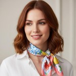 Wholesale seaside Feast Print Bandana Scarf Multi Use Scarf Bandana Bag Tie ETC