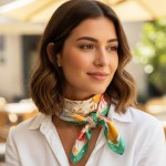 Wholesale seaside Feast Print Bandana Scarf Multi Use Scarf Bandana Bag Tie ETC