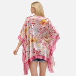 Wholesale silky Floral Print Kimono One Fits Most Polyester