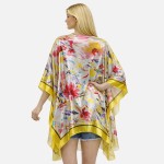 Wholesale silky Floral Print Kimono One Fits Most Polyester