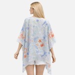 Wholesale sea Animal Shell Patch Print Kimono One Fits Most