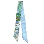 Wholesale silky Floral Stripe Print Skinny Scarf Multi Use Scarf Hair Bow Bag Ti