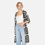 Wholesale do Everything Love Square Pattern Crochet Cardigan One Fits Most Acryl