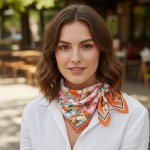 Wholesale quilted Fruit Print Bandana Scarf Multi Use Scarf Bandana Bag Tie ETC