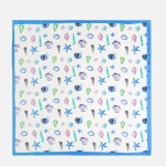Wholesale sea Shell Starfish Print Bandana Scarf Multi Use Scarf Bandana Bag Tie