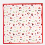 Wholesale sea Shell Starfish Print Bandana Scarf Multi Use Scarf Bandana Bag Tie