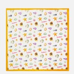 Wholesale sea Shell Starfish Print Bandana Scarf Multi Use Scarf Bandana Bag Tie