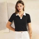 Wholesale seamless Two Collared Cropped Top Pack Nylon Spandex