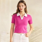 Wholesale seamless Two Collared Cropped Top Pack Nylon Spandex