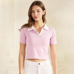 Wholesale seamless Two Collared Cropped Top Pack Nylon Spandex