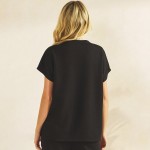 Wholesale short Sleeve Pants Modal Scuba Set Pack Top V Neck Draped Silhouette E