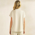 Wholesale short Sleeve Pants Modal Scuba Set Pack Top V Neck Draped Silhouette E