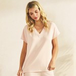 Wholesale short Sleeve Pants Modal Scuba Set Pack Top V Neck Draped Silhouette E