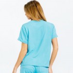 Wholesale french Terry Lounge Set Pack Top Crew Neck Rolled Sleeves Soft Breatha