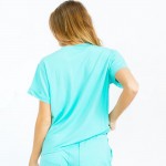 Wholesale french Terry Lounge Set Pack Top Crew Neck Rolled Sleeves Soft Breatha