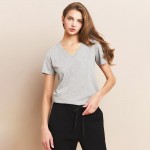Wholesale v Neck T Shirt Pack Relaxed Straight Silhouette Cotton