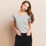Wholesale v Neck T Shirt Pack Relaxed Straight Silhouette Cotton