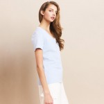 Wholesale v Neck T Shirt Pack Relaxed Straight Silhouette Cotton
