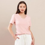 Wholesale v Neck T Shirt Pack Relaxed Straight Silhouette Cotton