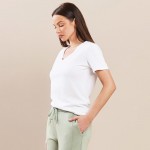 Wholesale v Neck T Shirt Pack Relaxed Straight Silhouette Cotton