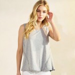 Wholesale raw Edge Tank Top Pack Round Neck Soft Touch Cotton
