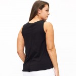Wholesale plus Raw Edge Tank Top Pack Round Neck Cotton