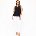 Wholesale plus Raw Edge Tank Top Pack Round Neck Cotton