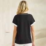 Wholesale two T Shirt Contrast Seam Pack Round Neck Sculpted Side Seams Soft Bre