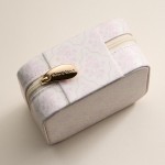 Wholesale floral Print Vegan Leather Travel Jewelry Box Full Zipper Closure Mirr