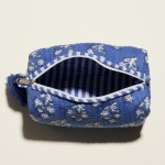Wholesale floral Print Quilted Pouch Tassel Full Zip Closure Stripe Print Inside