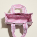 Wholesale shell Print Quilted Mini Tote Bag Stripe Print Inside Open Internal Po