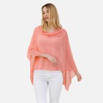 Wholesale sheer Knit Cropped Poncho One Fits Most Polyester