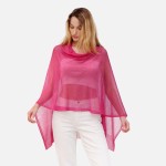 Wholesale sheer Knit Cropped Poncho One Fits Most Polyester