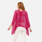 Wholesale sheer Knit Cropped Poncho One Fits Most Polyester