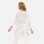 Wholesale sheer Knit Cropped Poncho One Fits Most Polyester