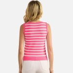 Wholesale stripped V Neck Sleeveless Top Pack Ribbed Cropped Polyester Nylon Mod