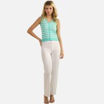 Wholesale stripped V Neck Sleeveless Top Pack Ribbed Cropped Polyester Nylon Mod