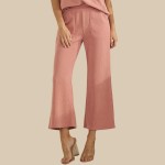 Wholesale women s Leg Corduroy Cropped Pants Pack Relaxed Fit Cropped Pants Elas