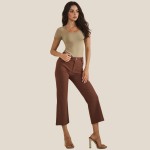 Wholesale scoop Neck Short Sleeve Top Fitted Silhouette Seamless Soft Stretchy N