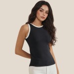 Wholesale reversible Neck Two Tank Top Fitted Silhouette Soft Stretchy Nylon Spa