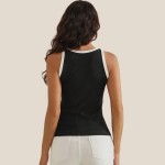 Wholesale reversible Neck Two Tank Top Fitted Silhouette Soft Stretchy Nylon Spa