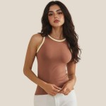 Wholesale reversible Neck Two Tank Top Fitted Silhouette Soft Stretchy Nylon Spa