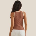 Wholesale reversible Neck Two Tank Top Fitted Silhouette Soft Stretchy Nylon Spa