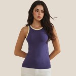 Wholesale reversible Neck Two Tank Top Fitted Silhouette Soft Stretchy Nylon Spa