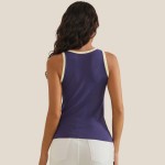 Wholesale reversible Neck Two Tank Top Fitted Silhouette Soft Stretchy Nylon Spa