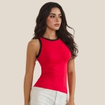 Wholesale reversible Neck Two Tank Top Fitted Silhouette Soft Stretchy Nylon Spa