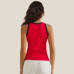 Wholesale reversible Neck Two Tank Top Fitted Silhouette Soft Stretchy Nylon Spa