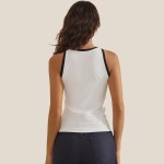 Wholesale reversible Neck Two Tank Top Fitted Silhouette Soft Stretchy Nylon Spa