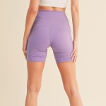 Wholesale activewear Biker Shorts Pack Inseam Interior Waistband Pocket Buttery