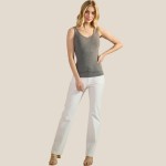 Wholesale ribbed Seamless Scoop Neck Tank Top Built Wireless Bra Elastic Band Su